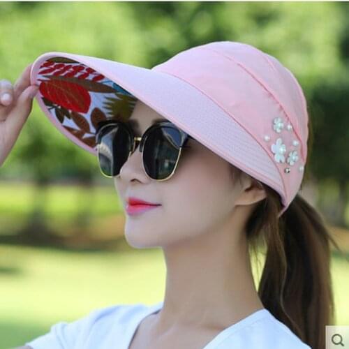 Summer Sun Hats for Women Fashion Adjust Casual Caps Ponytail Wide Brim HatVisors Hat Fishing Fisher Beach Hat UV Protection Cap