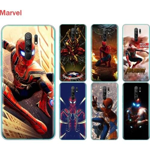 Silicone Cover Iron Spider Avengers For Xiaomi Redmi Note 10 10S 9 9S Pro Max 9T 8T 8 7 6 5 Pro 5A Phone Case