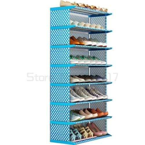 Shoe rack multi-layer door household space saving storage rack economic dustproof storage shoe cabinet
