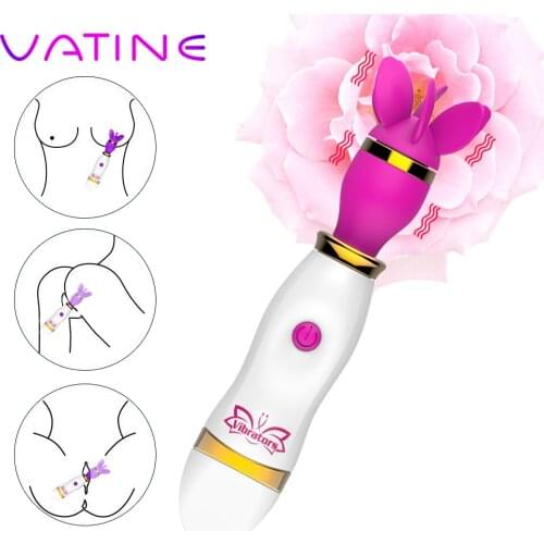 VATINE 12 Speed Breast Massage Female Masturbation AV Stick Tongue Licking Vibrator Rotation Oral Clitoris Stimulate