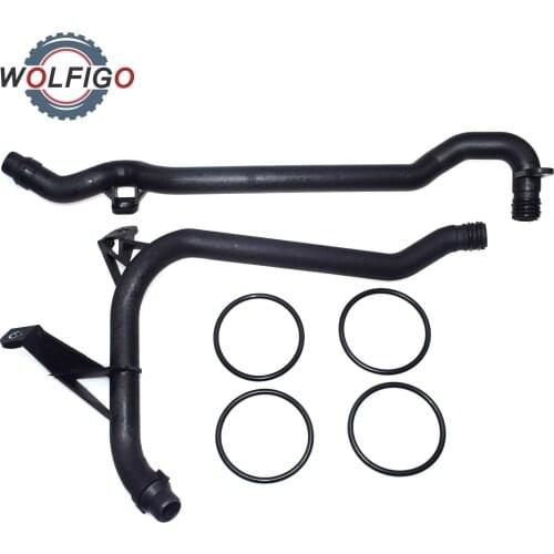 WOLFIGO 2 Pcs Engine Heater Inlet Water Coolant Pipe 11537502525 11531705210 For BMW E39 E46 E53 320i 323i 530i 528i Z4 Z3 X5 X3
