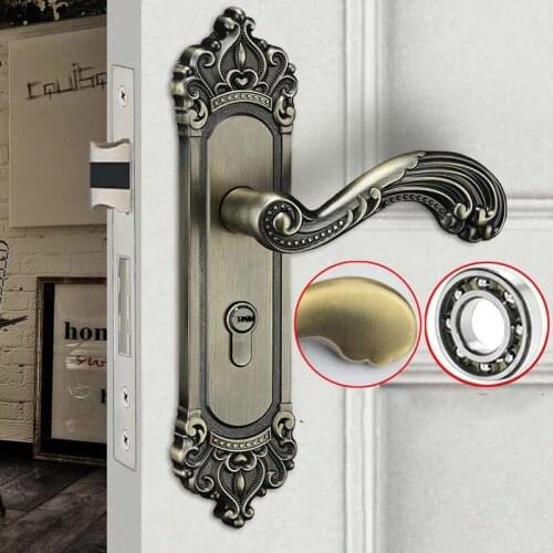 Green bronze aluminum alloy indoor mute door lock bedroom door lock indoor wooden door lock security locks Packages WJ111950