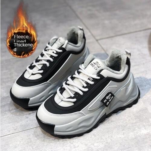 Womens Sports Shoes Fashion Add Velvet To Keep Warm Women Sneakers Vulcanize Shoes Female Platform Running Casual Shoe Woman