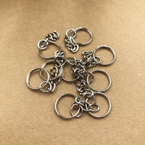 16mm Silver Tone Key Chains & Key Rings Keychain DIY Jewelry Accessories 10pcs