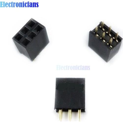 20PCS 2X3 Pin 6P 2.54mm Double Row Female Straight Header Pitch Socket Pin Strip