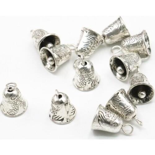 20PCS Wholesale Finding Tibetan Silver-color Bell Shape Pendant Spacer Beads for Jewelry Making DIY Necklace Bracelet Craft A322