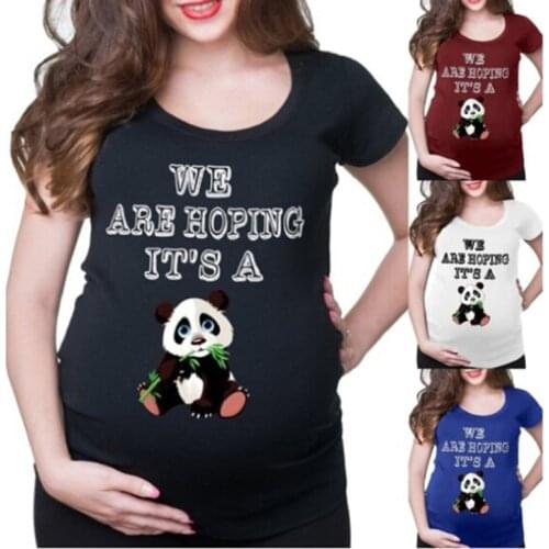2020 Summer Cartoon Maternity Tops T-Shirts Clothes Casual Pregnant Women Short Sleeve T-Shirts Pregnancy Clothings Plus Size