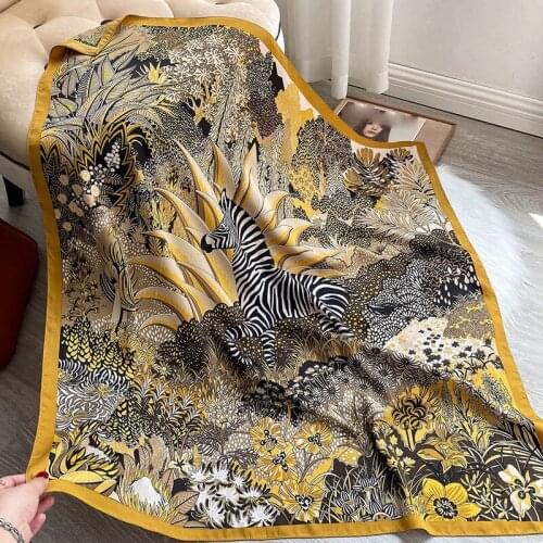 2021 Fashion Neck Scarf For Women Shawl Silk Satin Hair Scarfs Female Square Bandana Scarves Kerchief Ladies Handkerchief New