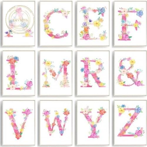 Custom 5D Diy Diamond Painting Alphabet Cross Stitch Rhinestone Mosaic Full Drill Embroidery Home Decoration Childrens Room