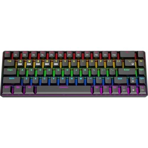 Wireless Keyboard Quick Response Cool Backlight 68 Keys 2.4GHz Bluetooth-compatible 48.0 Type-C Sensitive Keyboard for Office