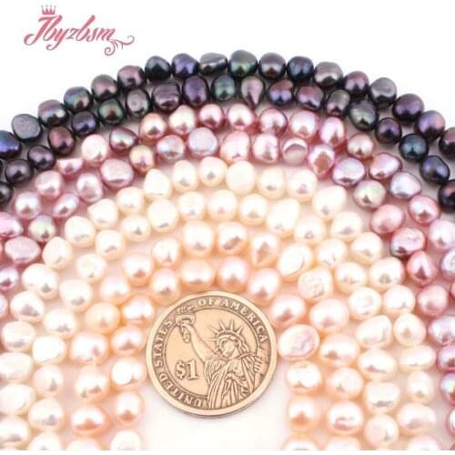 7-8mm Natural Freefrom White Black Pink Freshwater Pearl Beads Loose Natural Beads For DIY Necklace Bracelets Jewelry Making 15"