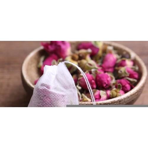 Tea Bags 100Pcs/Lot Empty Scented Drawstring Pouch Bag 5.5*7CM Seal Filter Cook Herb Spice Loose Coffee Pouches Tools