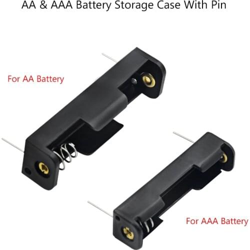 DIY New 1 Slots AA Battery Case Box AAA LR6 HR6 LR03 Battery Holder Storage Case With Long Pin Bateria Protection Container