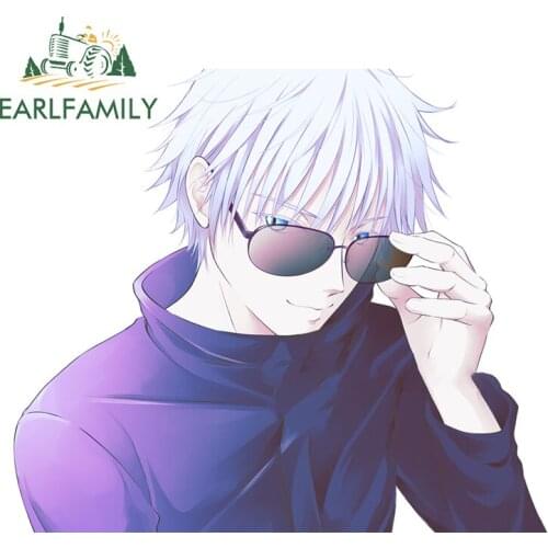EARLFAMILY 13cm x 11cm For Jujutsu Kaisen Gojo Satoru Car Stickers Waterproof Decal Surfboard Decals Motorcycle Decoration