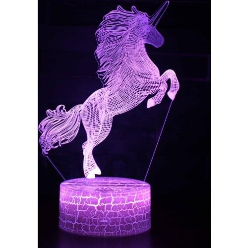 Hot Selling Horse 3d Night Table Lamps For Living Room Touch Remote Control Colorful Desk Lamp Christmas decorations gift