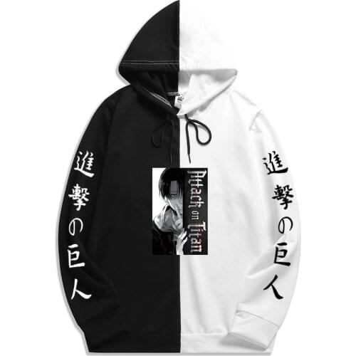Levi Ackerman Graphic Print Attack on Titan Hoodie The Sharingan Double Color Hoodies Pullover Sweatshirt Harajuku Thin Clothing
