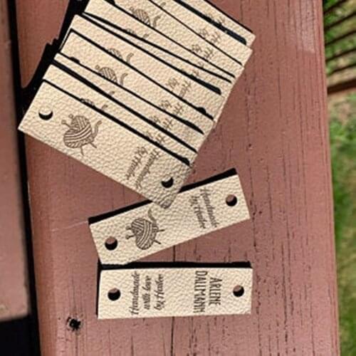 Customize Cork Leather Labels，Labels for Handmade Products，Leather labels for knitted and crocheted items
