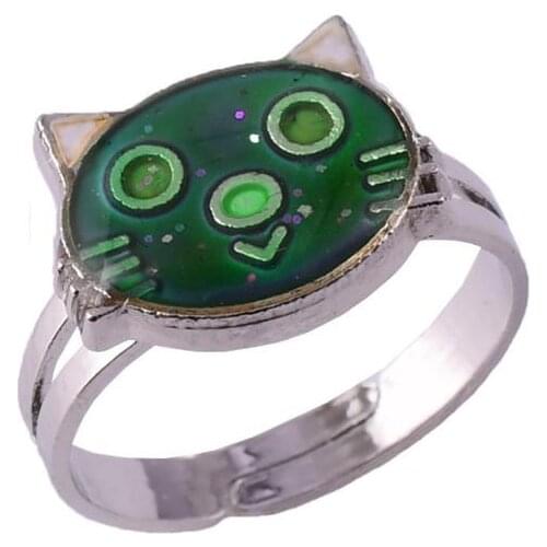 Cat Mood Ring Change Color Ring Adjustable Color Changes To The Temperature Of Your Blood