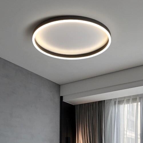 Round Minimalist Modern Ceiling Lights For Living Room Bedroom Kitchen Black&White Aluminum Indoor Home Lamp Lighting Fixtures