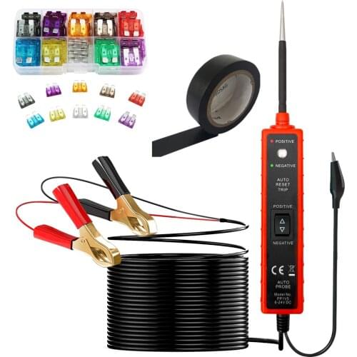 6-24v Multifunctional Automotive DC Circuit Tester Pen Auto Power Probe Car Diagnostic Tools With 100 pieces of fuse Parts