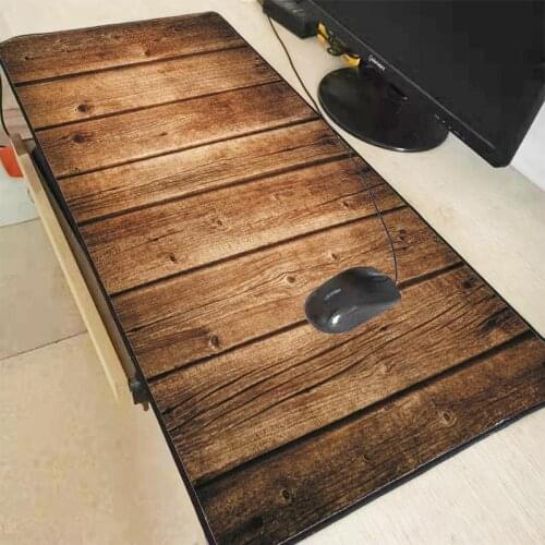 XGZ Fashion Wood Texture Large Gaming Mouse Pad Rubber PC Computer Gamer Mousepad Desk Mat Locking Edge for CS GO LOL Dota XXL