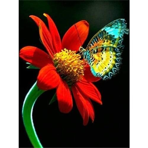 Butterfly And Flower DIY Embroidery Cross Stitch 11CT Kits Needlework Craft Set Cotton Thread Printed Canvas Home Sale
