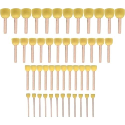 48-Piece Round Sponge Brush Set-Childrens Painting Tools-Sponge Painting Stippler Set 4 Sizes of DIY Painting Tools