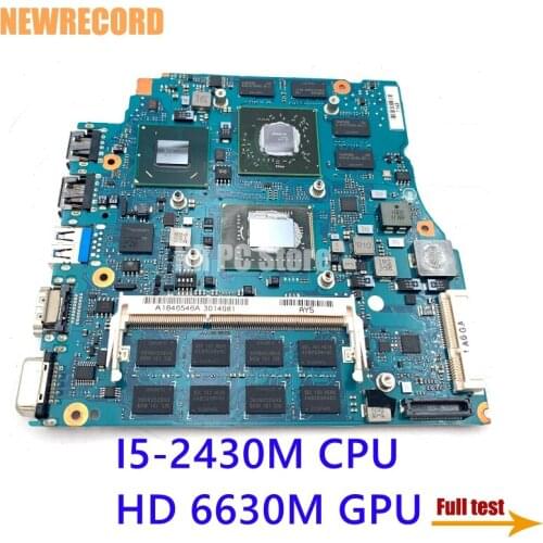 NEWRECORD A1846546A for SONY MBX-237 laptop motherboard I5-2430M CPU 4GB HD 6630M 1GB GPU V032 REV 1.2 main board full test