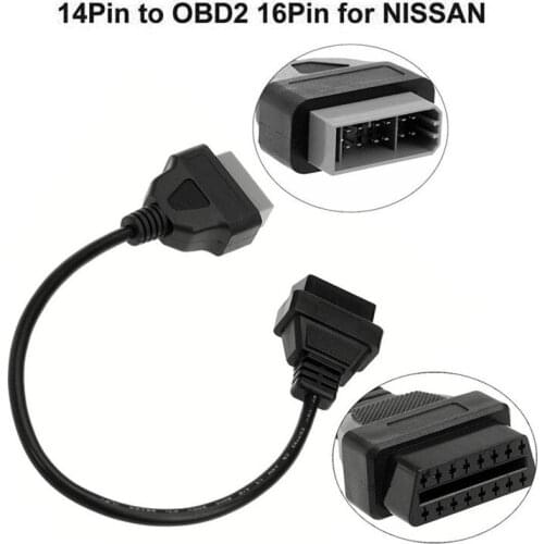 Newst ! 14PIN Male to DLC 16PIN Female OBDII Cable 14 PIN to 16 PIN OBD2 Adapter OBD 2 Car Diagnostic Connector For Nissan