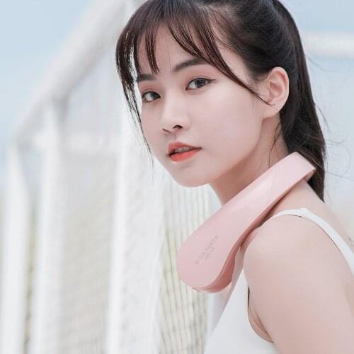 New Leafless Hands-Free Trendy 360 degree Portable Outdoor Sports Fan Rechargeable Air Cooling Neck Fan Hanging Neck Fan