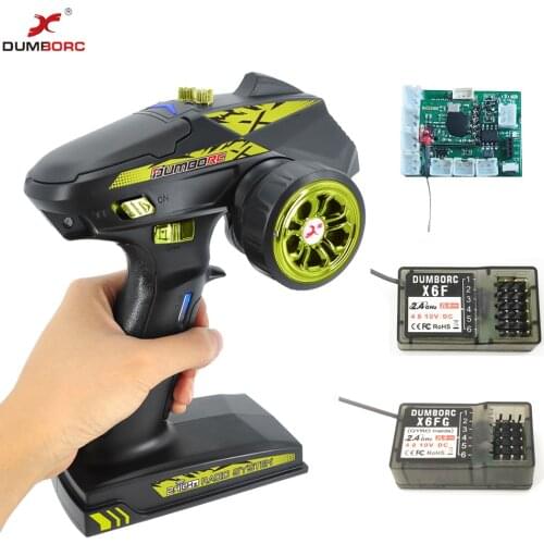 DumboRC X6 RC Transmitter 2.4G 6CH with Integrated Control Board w/ X6FG Receiver with Gyro for 1: 16 1:18 1:24 1:32 1:36 Rc Car