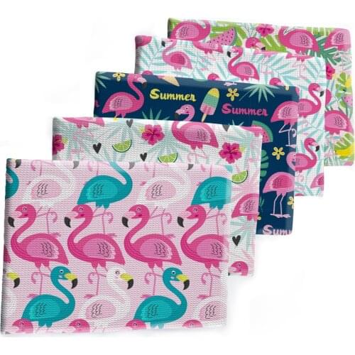 Flamingo Liverpool Printed Bullet Polyester Fabric Flower Bubble for DIY Hair Bow Scarf Home Textiles Materials 50*145cm