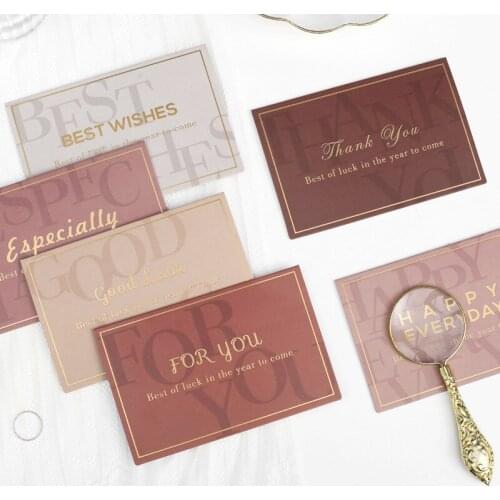 Text Teachers Day Thank You Blessing Bronzing Greeting Card Folding Birthday Message Card Envelope Postcard Gift Decoration