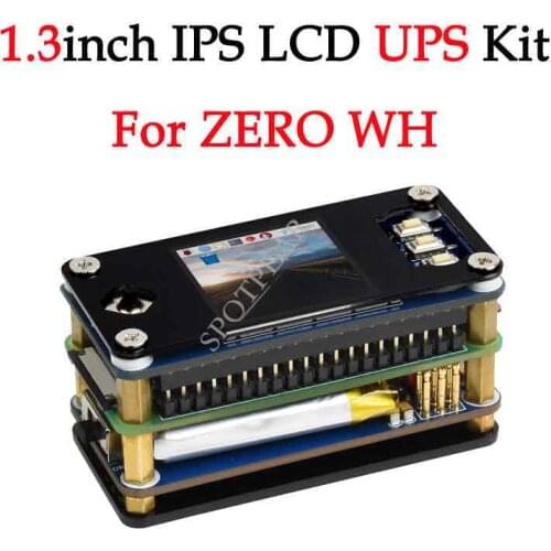 Raspberry Pi Zero WH UPS Module 1.3inch LCD Display Screen 1.3 inch with Case and UPS HAT KIT