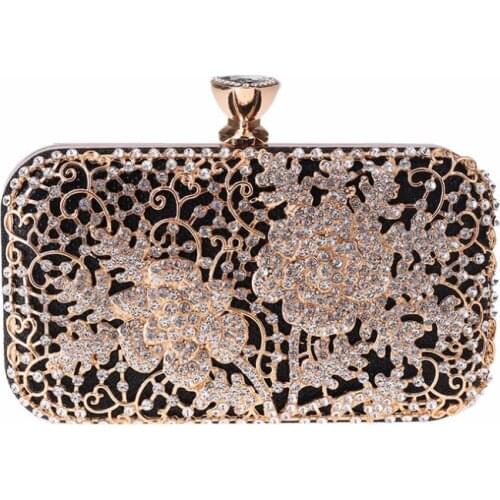 2020 luxury diamond evening bags bling flowers clutch wallets for ladies Wedding bride purse with chain drop shipping MN1458