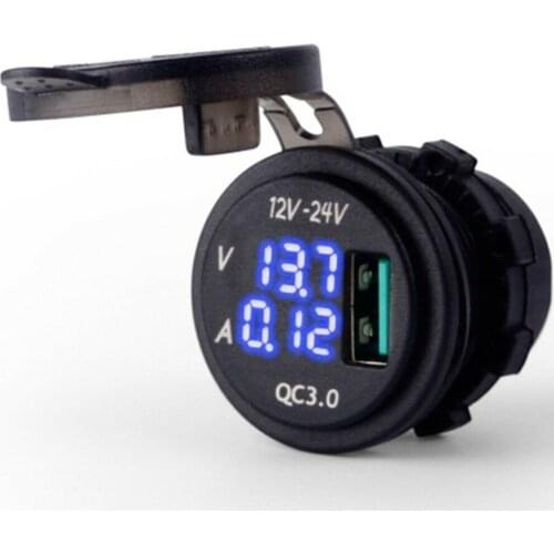 ATV Socket Amp Blue DC 12/24V Fast LED Motorcycle USB Socket Brand new