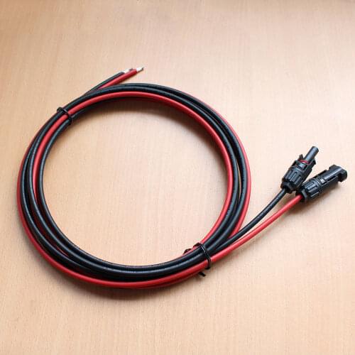 Solar panel PV cable rated black and red 2.5mm2 4mm2 solar cable with solar waterproof connector