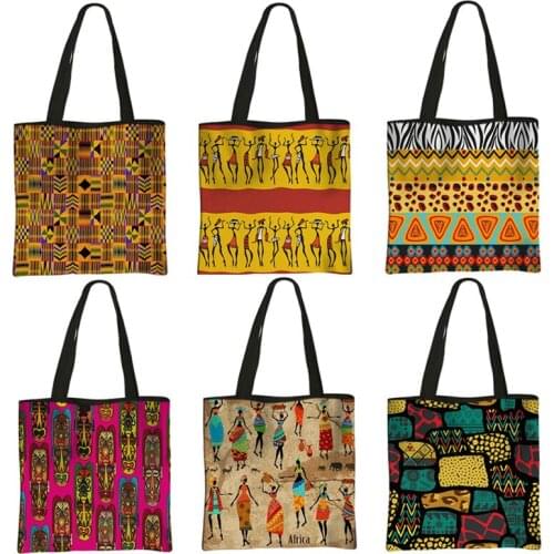 Afro Girl Print Handbag Cool Woman African Shoulder Bag Travel Storage Bags Fashion Black Girl Tote Bag Gift