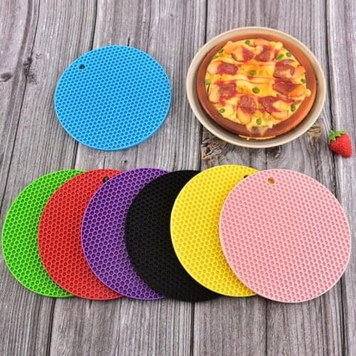 Teyaao Multi-function Coaster 18cm Round Heat-resistant Honeycomb Silicone Coaster Slip Anti-hot Pad