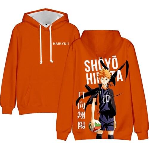 Anime Haikyuu Oversize Outwear Hinata Shouyou Hooded 3D Hoodies Sweatshirts Men/women Streetwearhoodies Volleyball Uniform Full