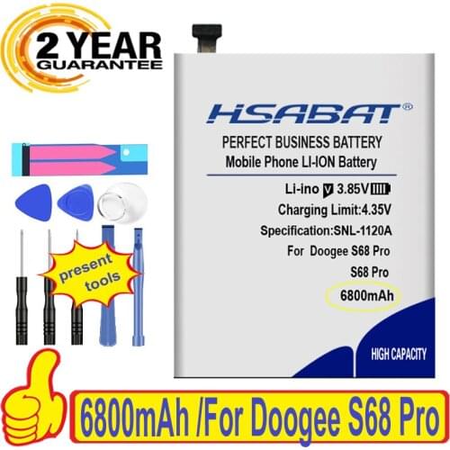 Top Brand 100% New 6800mAh Battery for DOOGEE S68 Pro BAT19M116300 Batteries + free gfit