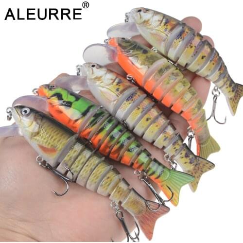 Top Fishing Lures 105mm 17g Jointed Minnow Wobblers ABS Body With Soft Tail SwimBaits Hard Lure For Pike And Bass