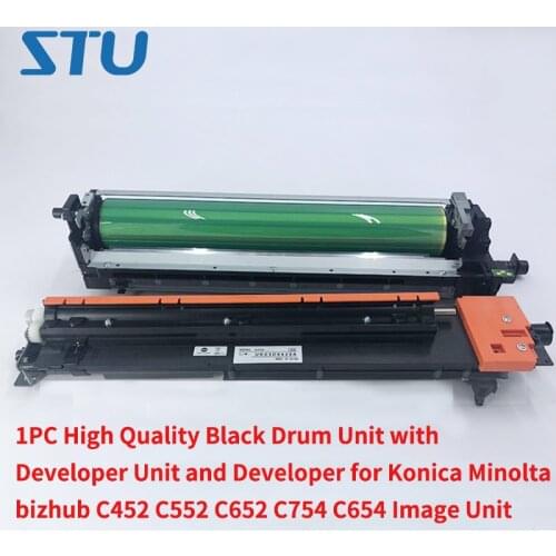 1PC High Quality Black Drum Unit with Developer Unit and Developer for Konica Minolta bizhub C452 C552 C652 C754 C654 Image Unit