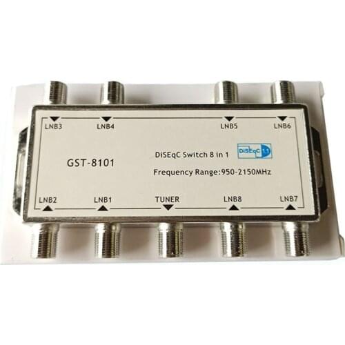 High Quality TV 8 in 1 out DiSEqC Switch high current LNB Switch Newest TV Tuner Switch for TV Receiver Multi-channel for home