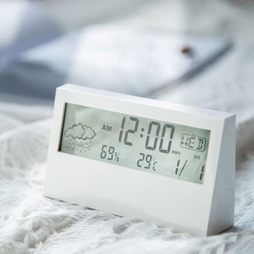 Japanese ABS Multi Functions Digital Desk LCD Alarm Clock Thermometer Calendar Weather Display Home Decor Kids Alarm Clock