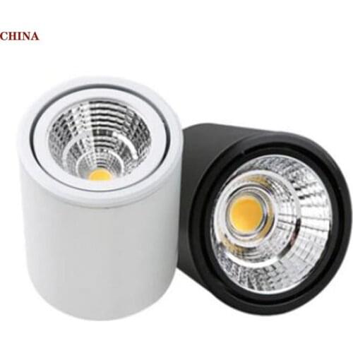 Dimbare Led Downlight Cob Spotlight AC85-265V 5W 7W 12W 20W 25W Verstelbare Hoek Aluminium Oppervlak gemonteerd Licht Indoor Ver