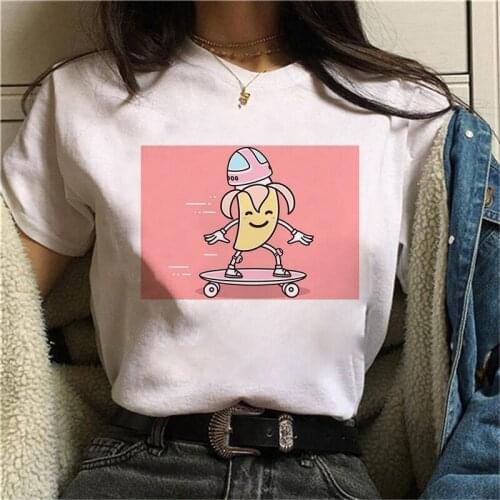 Women cartoon Banana Printed T shirt Women Short Sleeve Summer Lady Tops T-Shirt Harajuku Short Sleeve Fun Ulzzang T-Shirt