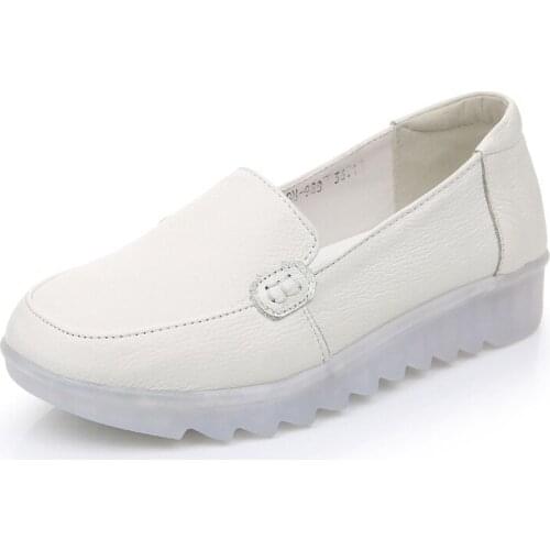 New Best-selling Hollow White Shoes Woman Genuine Leather Shoes Flat Shoes Soft Bottom Non-slip Comfort Fashion Casual Shoes