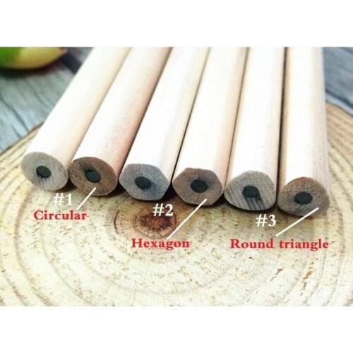 10pcs/lot Round And Hexagonal And Triangles Three Shapes With Crude Wood Pencils For School Supplies Environmentally Friendly
