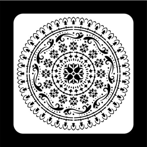 30CM Mandal Reusable Stencil Laser Cut Painting Template Floor Wall Tile Fabric Furniture Stencils Mandala Painting Stencils